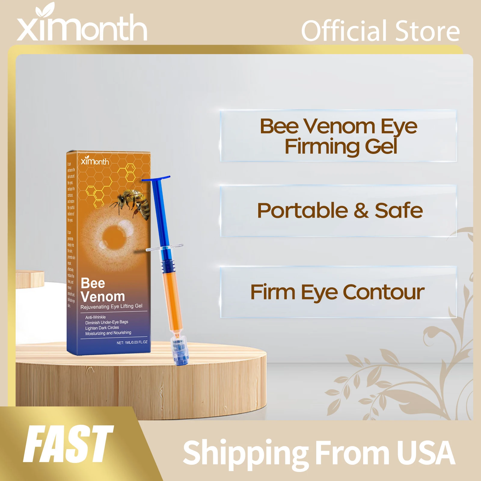 

Гель для век с пчелиным ядом: лифтинг, укрепление контура, разглаживание морщин, осветление, уменьшение отеков, глубокое впитывание, портативный уход за кожей вокруг глаз