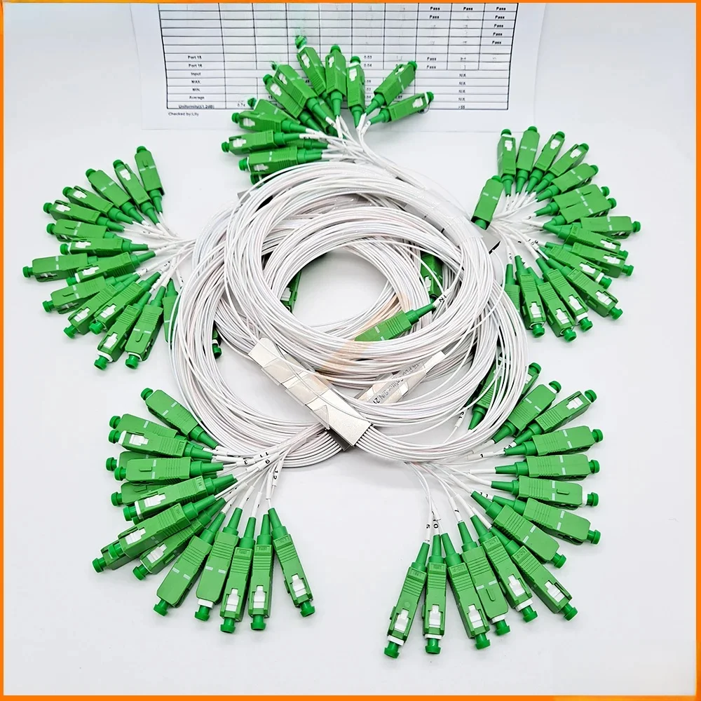 Wysokiej jakości 10 sztuk/partia 1x2 1x4 1x8 1x16 PLC SC/APC SM 0.9mm wysokiej jakości 1m FTTH Splitter światłowodowy SC APC — zdjęcie produktu 7