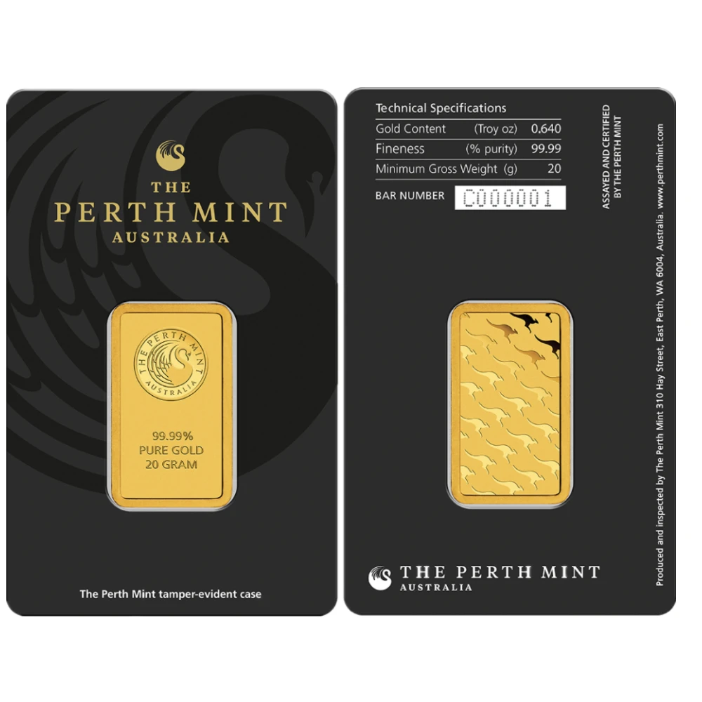Australië Gold Bar-serie zegelverpakking met een onafhankelijk serienummer Messing kern Fake Gold Block Craft Collection Gift
