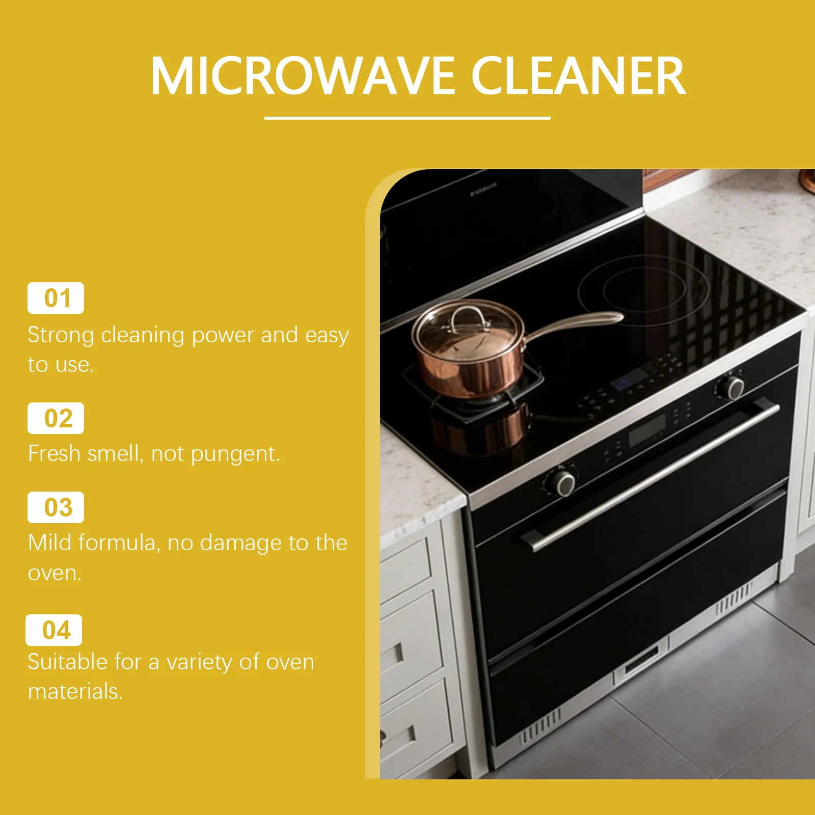 Jarrary Microwave Cleaner Strong Clean Remove Oil Food Residue Odor Mild Formula Wipe Clean Daily Oven Care 300ml