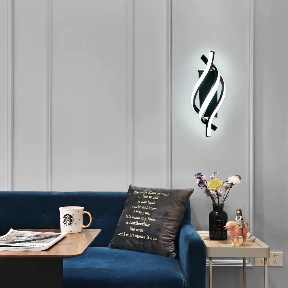 Moderne Wandleuchte, weiße LED-Wandleuchte für den Innenbereich, 22 W, weißes Licht, 6500 K, für Flur, Schlafzimmer, Wohnzimmer, Treppen – Detail 8