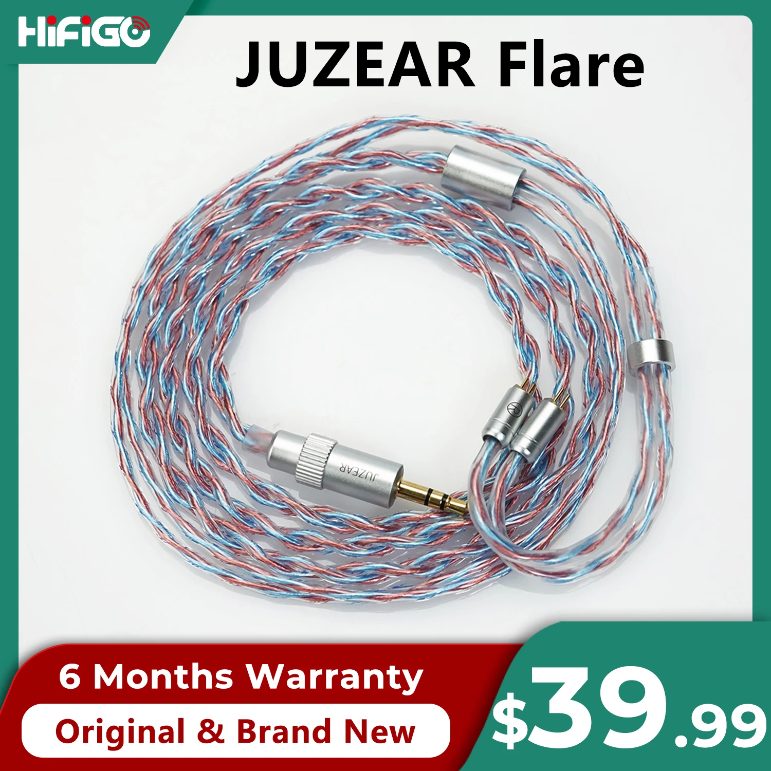 JUZEAR Flare Kopfhörer-Upgrade-Kabel 6N SPOCC+SCCW Hybrid Defiant Original 3,5 mm+4,4 mm austauschbares Kabel