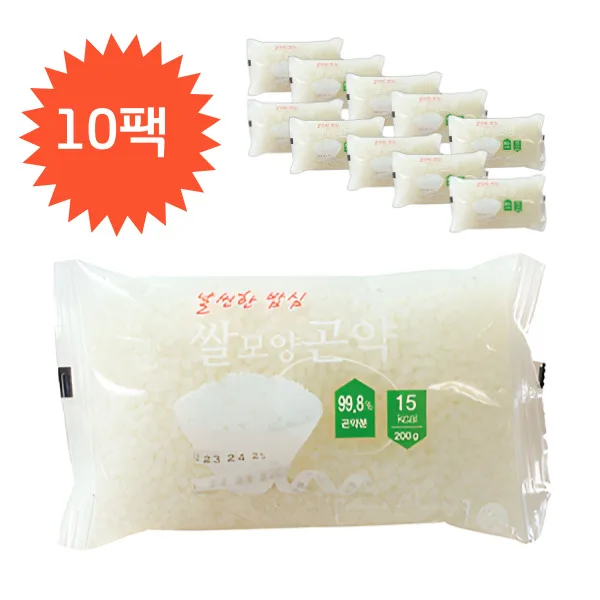 [푸디앤] 30년 곤약전문 대신곤약 쌀모양 곤약쌀 200g 10팩 , 전분제로 곤약함량 100% 알알이 곤약미