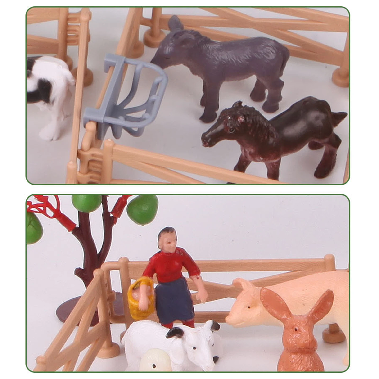20/49PCS/1Set Cowboys and Plastic Farm Animals Figures Playset Figures Miniature Sandbox Decoration Educational Toys