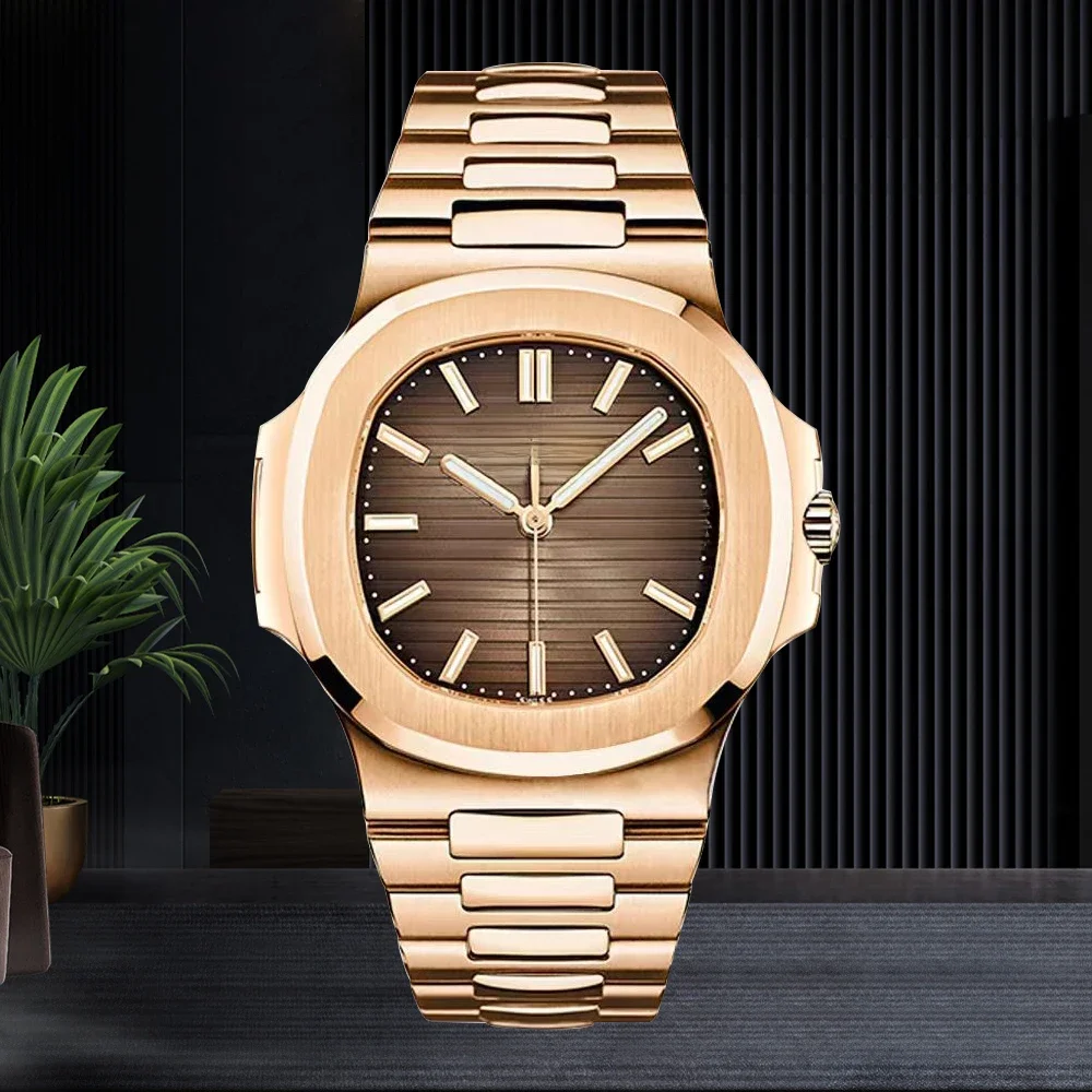 Nieuwe Specht & Sohne Heren Horloges Mechanisch Horloge Japan Miyota 8215 Movt Roségoud Roestvrij Staal Klassiek 5711 Horloge Waterdicht - afbeelding 2