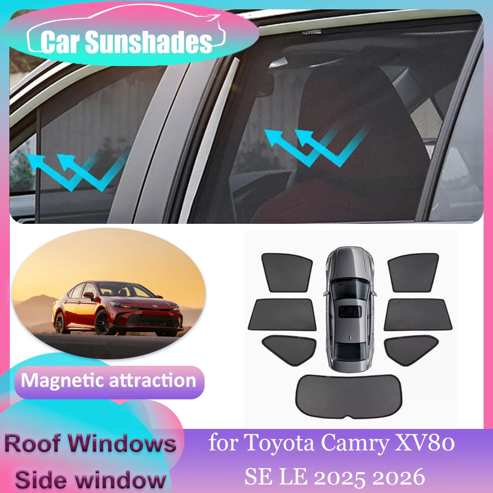 

Автомобильные магнитные солнцезащитные козырьки для Toyota Camry XV80 SE LE 2025 2026, солнцезащитный козырек на крыше, лобовое стекло, занавеска на крыше, аксессуары