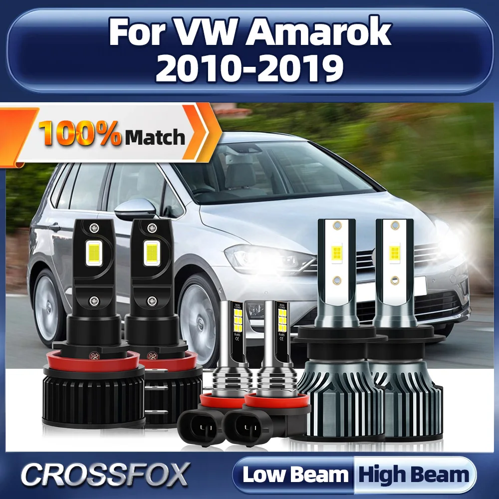 

60000LM Canbus No Error LED Headlight Bulbs With Fan 12V Auto Fog Lamps 6000K For VW Amarok 2010-2014 2015 2016 2017 2018 2019