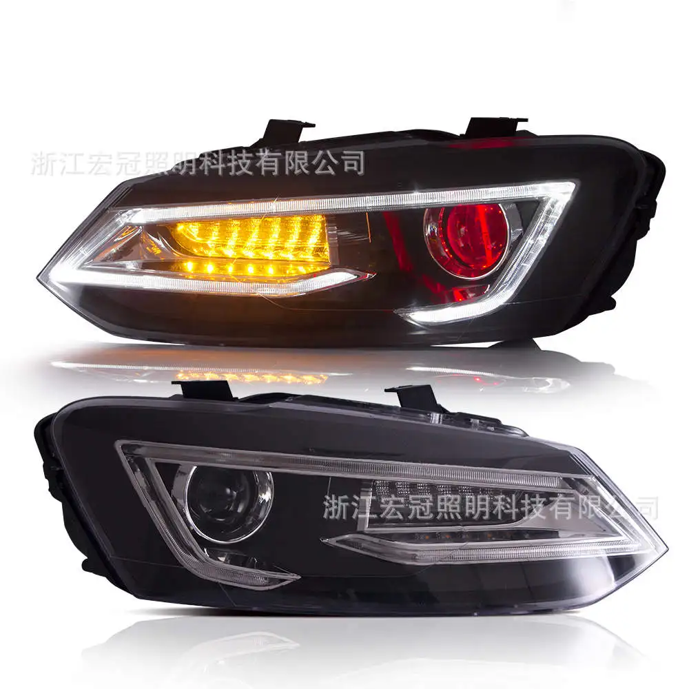 

Pair Of Dynamic Streamer Turn Signal Headlights 2011-2017 For VW Polo Car LED Head Lamp Assembly Daytime Running Light High Beam