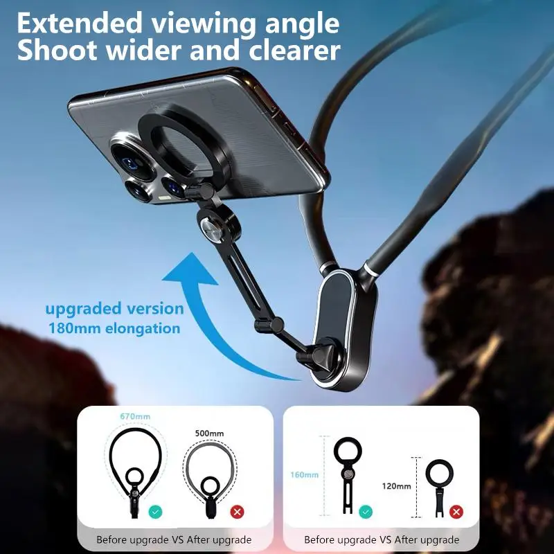 

Adjustable Neck Strap Phone Stand - Versatile Design for Various Phone Models, Lightweight and Portable