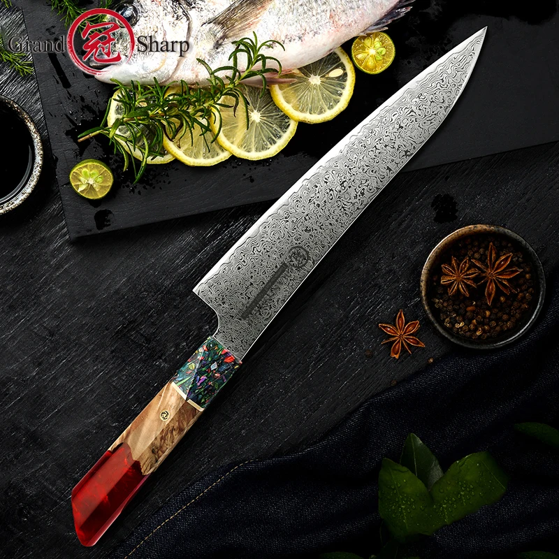 Grandsharp Chef\'s Knife 67 Layers vg10 Japanese Damascus Kitchen Knife Kitchen Stainless Steel Tools Gyuto Utility Kiritsuke