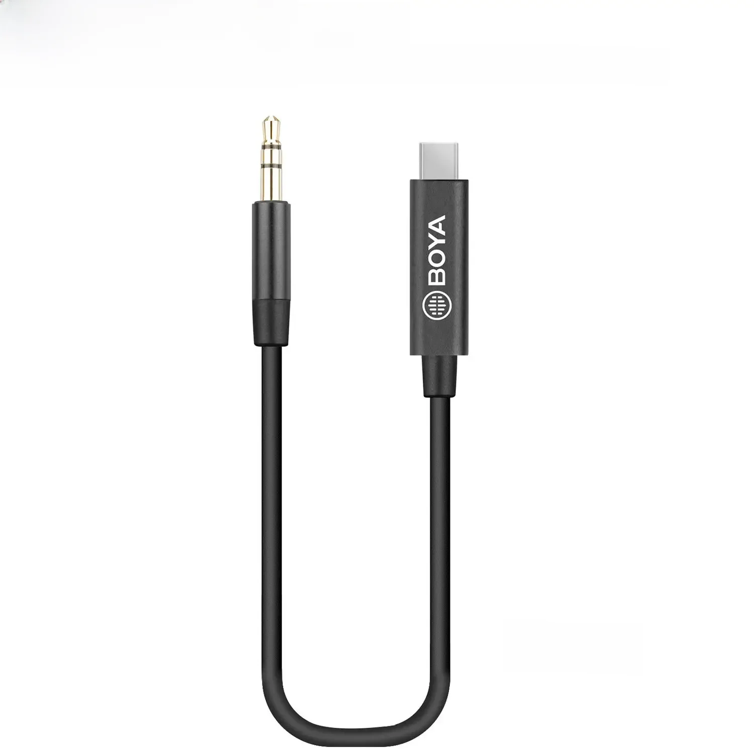 BOYA BY-K2 Cabo adaptador de áudio de microfone de 20 cm 3,5 mm TRS (macho) para tipo c (macho) para