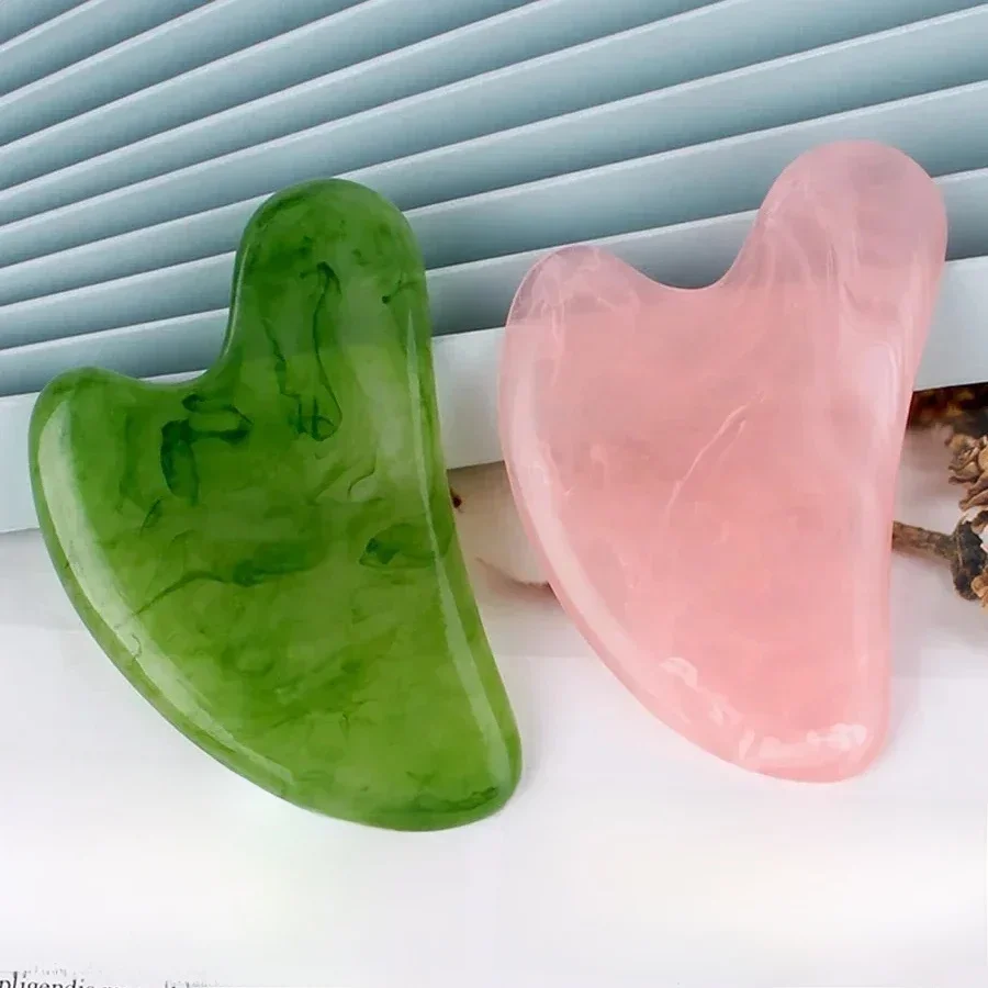 doj사 Żywica Gua Sha Deska do masażu twarzy Rose Pink Guasha Plate Jadeitowy masażer do twarzy Skrobaki Narzędzia do twarzy Szyja Plecy Ciało — zdjęcie 2
