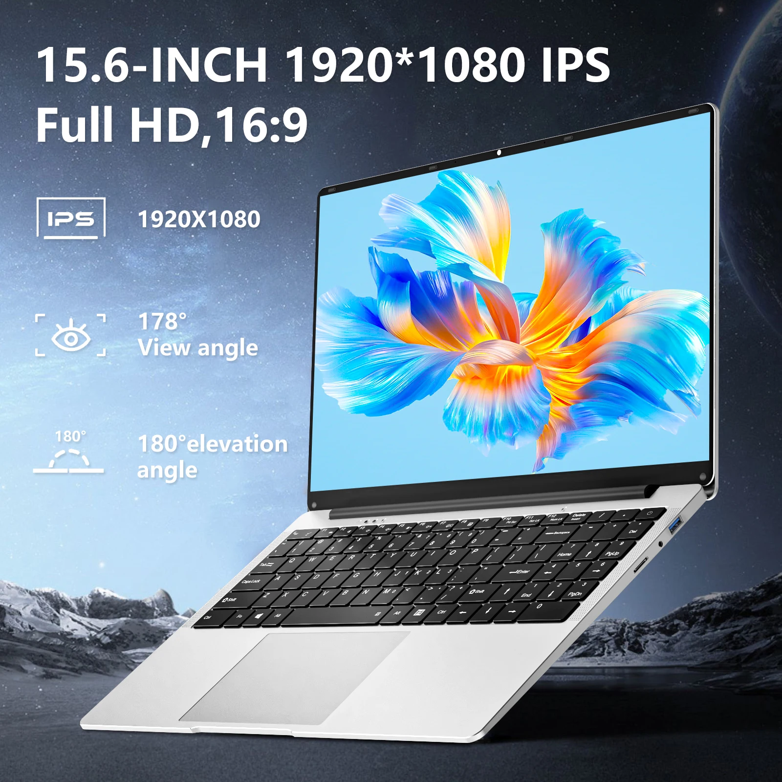 Imagem -03 - Laptops 15.6 Polegada 8gb Ram 256gb Ssd 1920*1080p Tela Aprendizagem Portátil Notebook Computador com Escritório 365 Câmera para Estudante