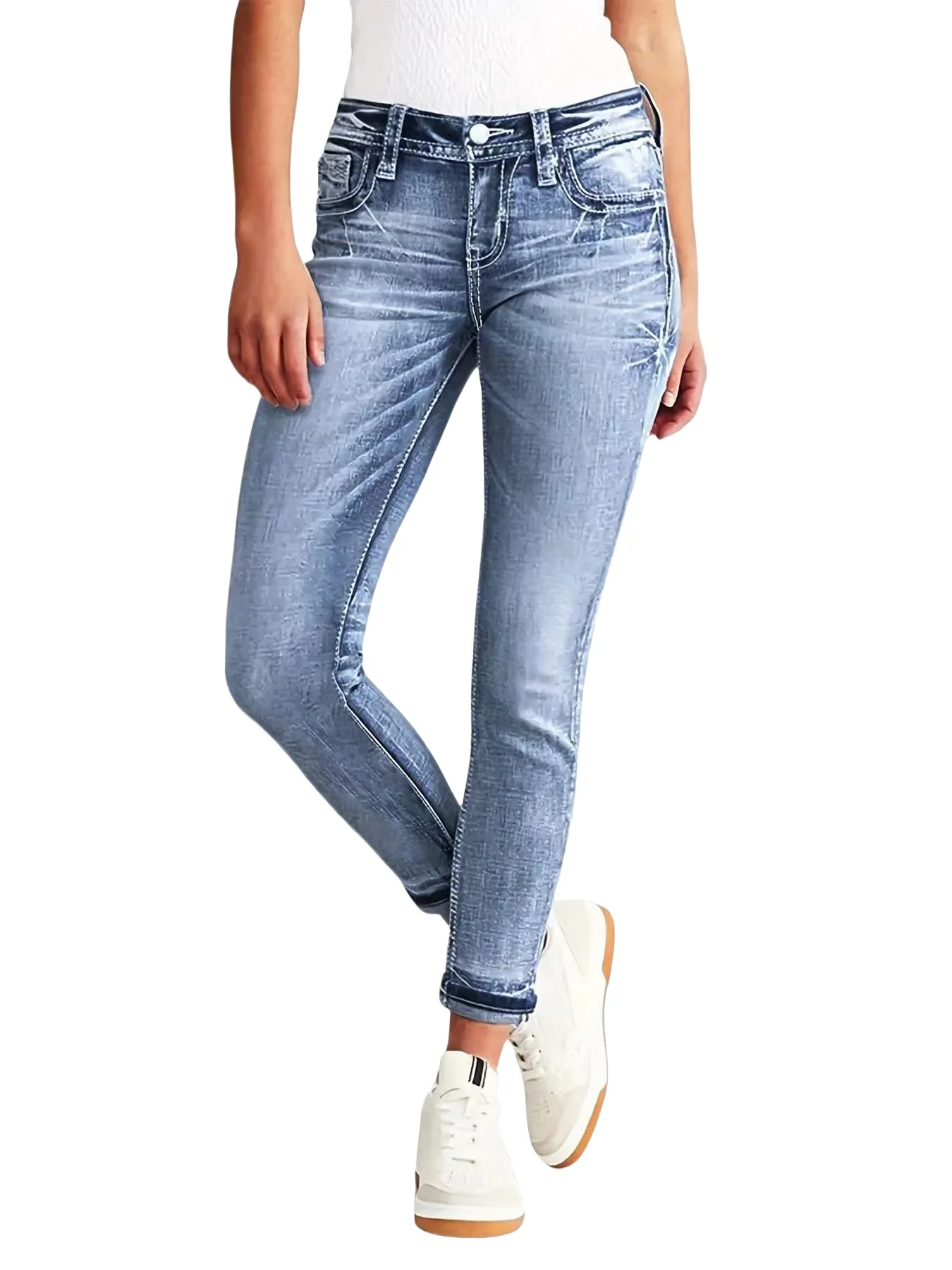 

Women's Jeans Embroidery Pocket Flare Leg Jeans Sweet Look Jean Classic Rhinestone Studded Denim Bootcut/Skinny Jeans Stretch