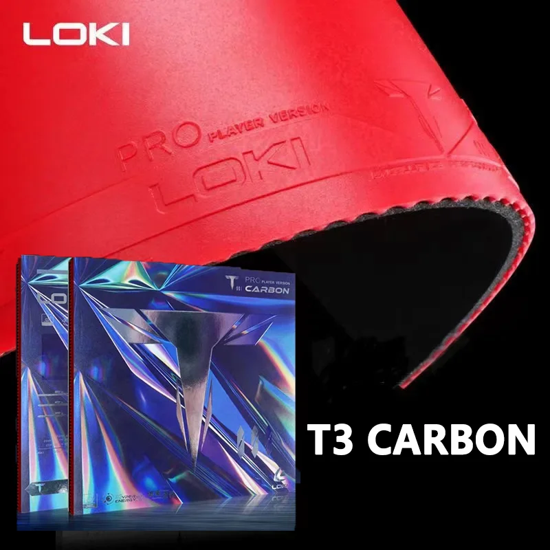 LOKI T3 gomma astringente ITTF approvato Carbo spugna ping pong gomma Pips-in gomma Pingpong dura Non appiccicosa per attacco rapido