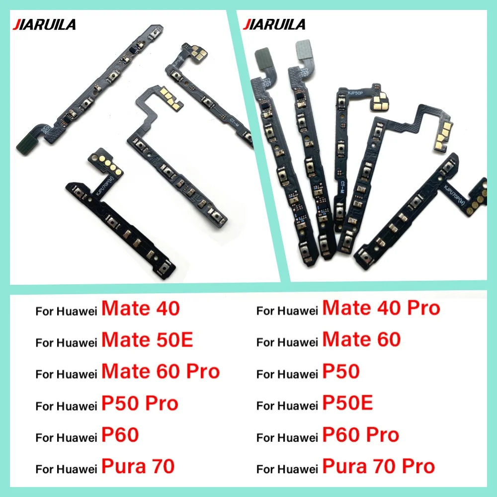 10 PCS Power Switch On/Off Button Volume Key Button Flex Cable For Huawei Mate 40 40 Pro 50E 60 60 Pro P50 P50E P50 Pro P60