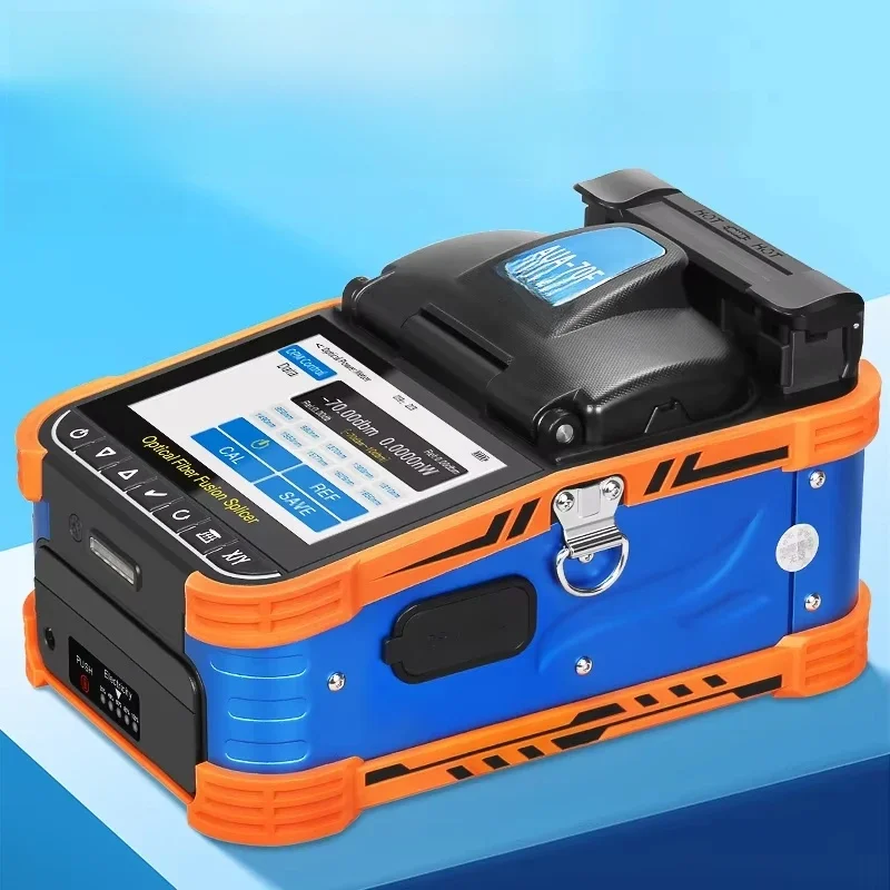 AUA-70F COMPTYCO Fiber Optic Fusion Splicer 6 Motors Optical Core Welder Splicing Machine with VFL OPM Tool Kits Touch Screen