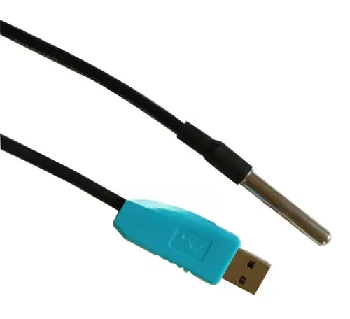 1 szt. Niestandardowy moduł czujnika temperatury czujnik temperatury interfejs USB DS18B20 wodoodporna sonda18B20 dla oprogramowania testowego arduino — zdjęcie 2