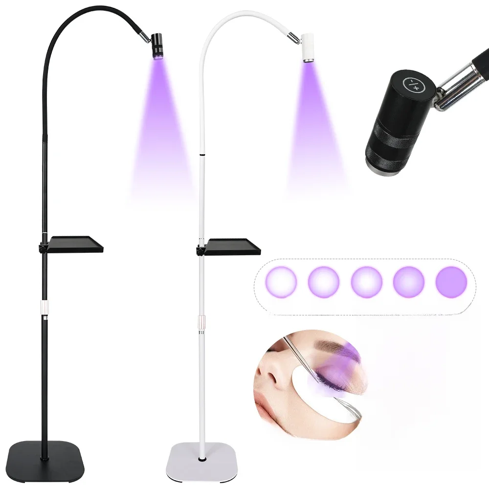 6W UV Lash Light Lampa do przedłużania rzęs Podłogowa lampa UV do paznokci z pedałem nożnym UV Lampa do paznokci UV Lampa do rzęs — 2