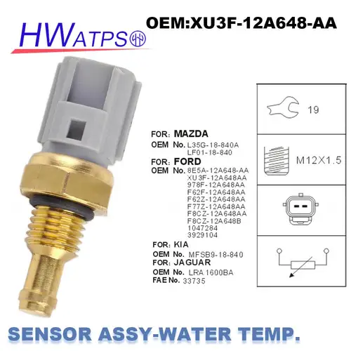 Sensor de temperatura del refrigerante del motor XU3F-12A648-AA TX138, compatible con Mazda 3, 5, 6, Ford Focus, Mondeo, Volvo S40, 978F12A648AA, LF01-18-840A