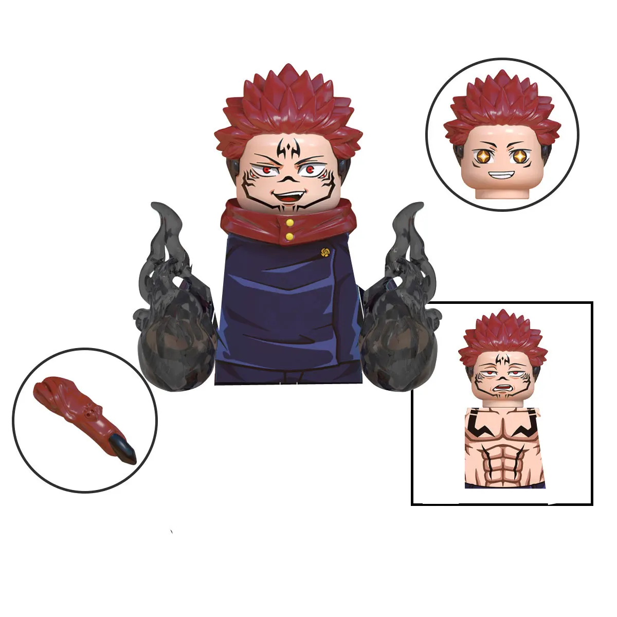 Japanese Anime Jujutsu Kaisen  Building Blocks Satoru Fushiguro Megumi Rogo Mini Action Cartoon Doll Model Children\'s Toy Gifts