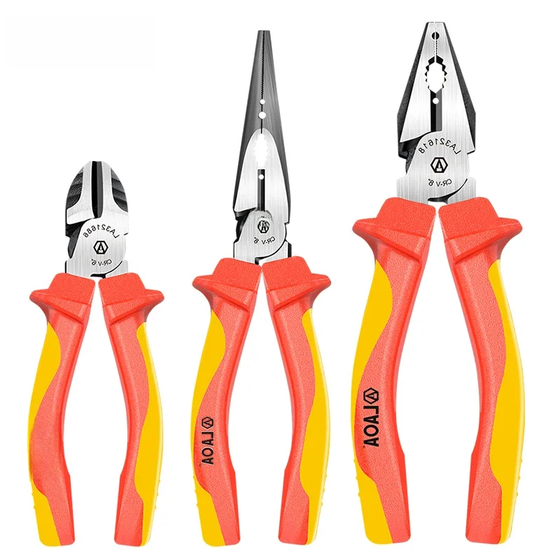 LAOA 1000V geïsoleerde draadkniptang Elektrische tang Tang VDE-kabelstrippers Besparing geïsoleerd met rubber gecoat handvat - afbeelding 2