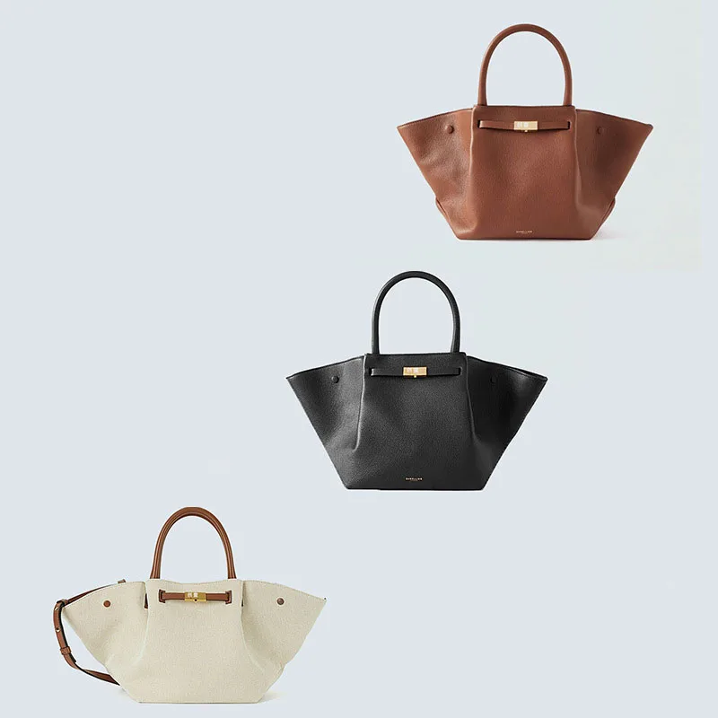 

Fashionable luxury women's genuine leather shoulder wing bag, casual dumpling bag, hand-held large capacity tote bag