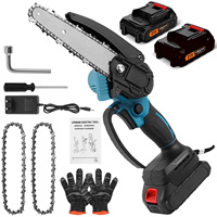Mini Chainsaw 6-Inch Powerful Cordless Rechargeable Handheld Small Electric Saw Powered by 21V Batteries Suitable for Makita 18V