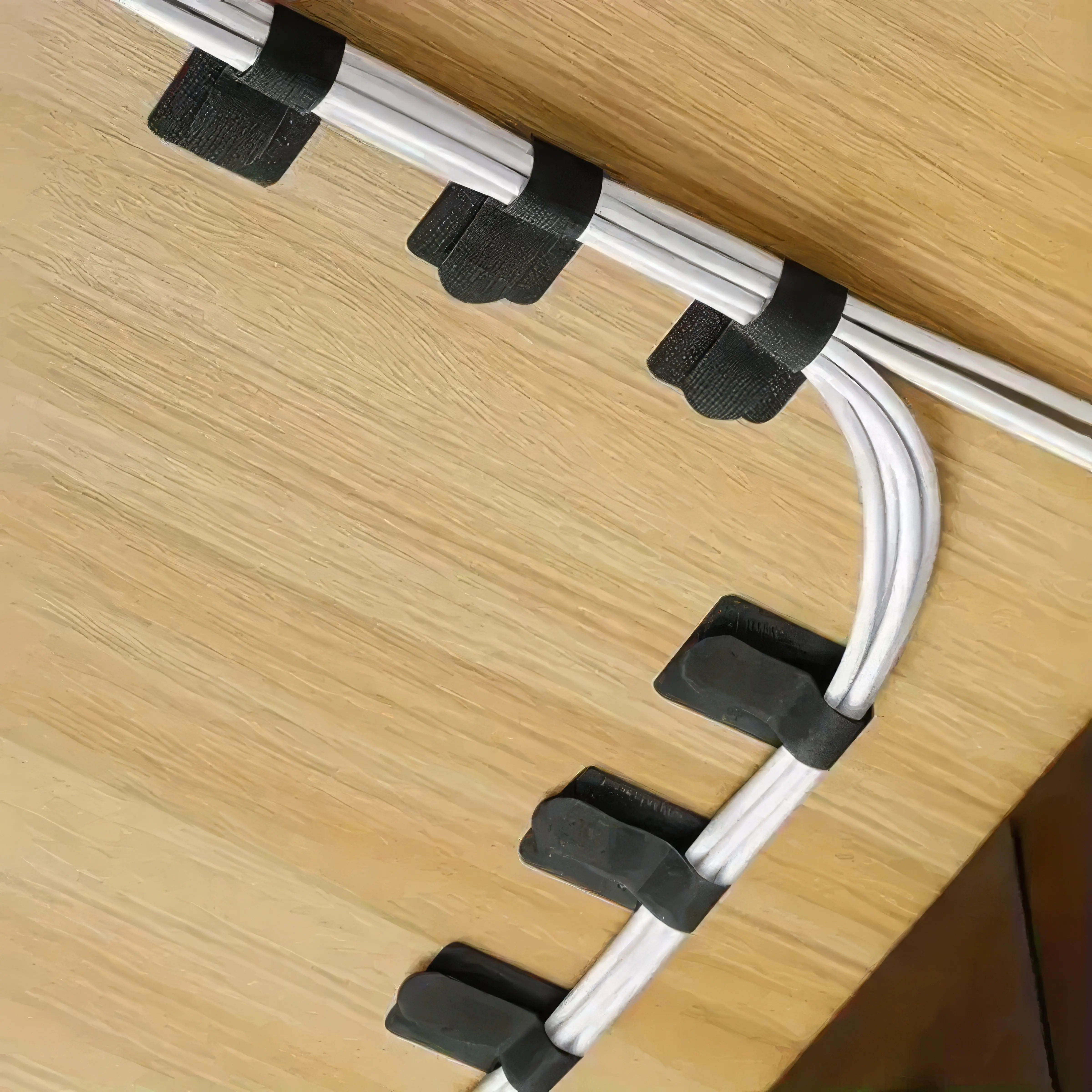 10 Black Wire Ties, Reusable, Practical Design, Suitable for Daily Household and Office Use, Adjustable Ties