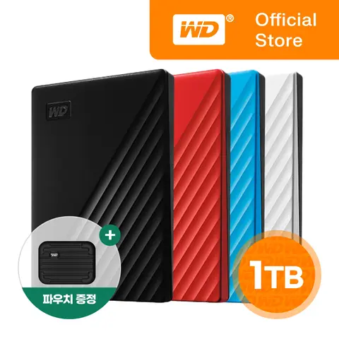 [WD한국총판] WD NEW My Passport 외장하드 1TB 4가지컬러 국내정품 AS 3년