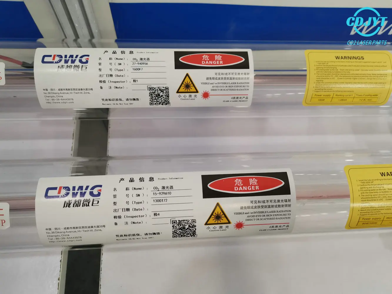 مراجعة وتحليل لأنبوب ليزر CO2 CDWG بقوة 150 واط إلى 180 واط