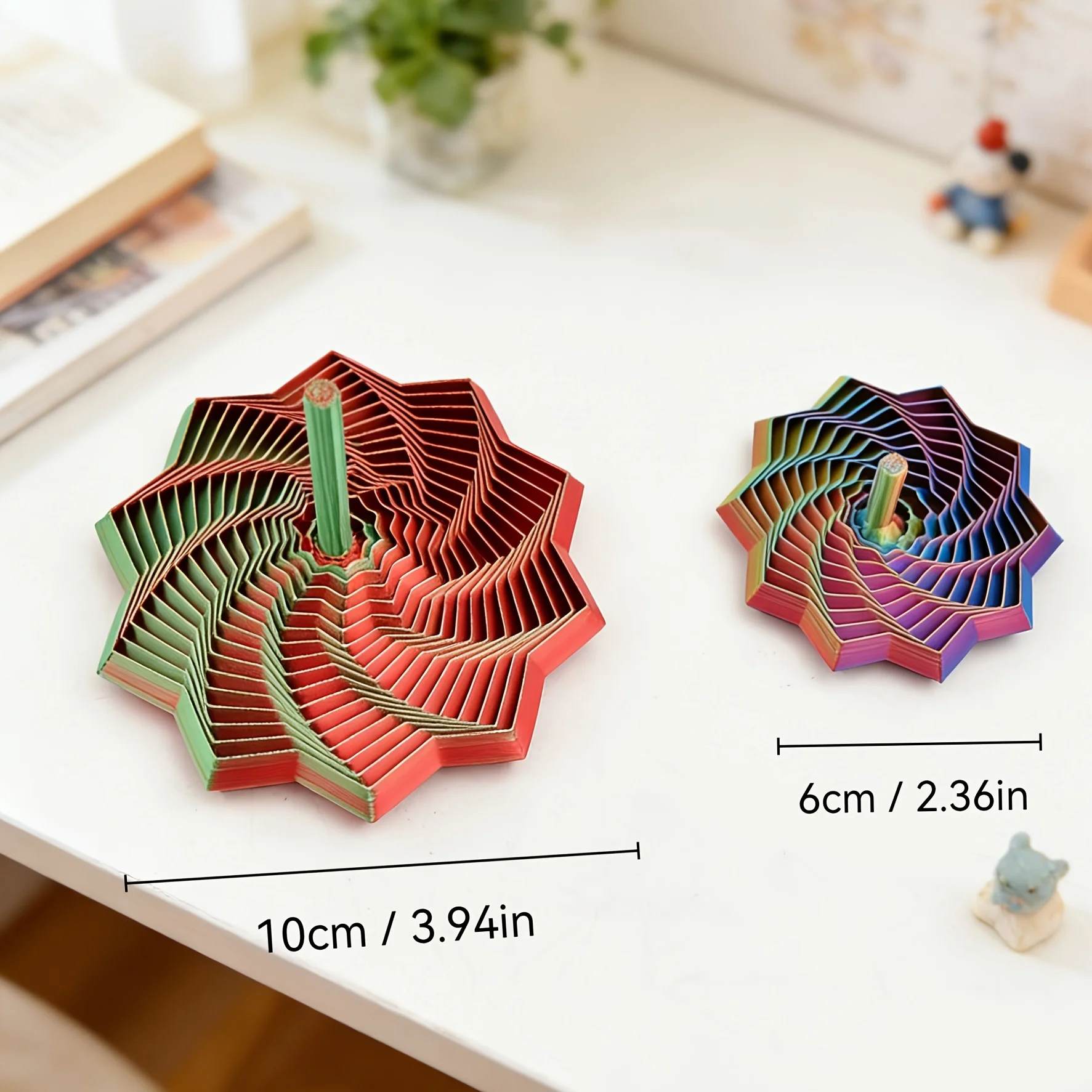 2 Random Color 3D Printed Gradient Gyro Toys, Transformable, Available in Various Sizes, Suitable for Office and Home Decoration, Unique Gift Options for Christmas/Valentine's Day/Graduation Season/Easter