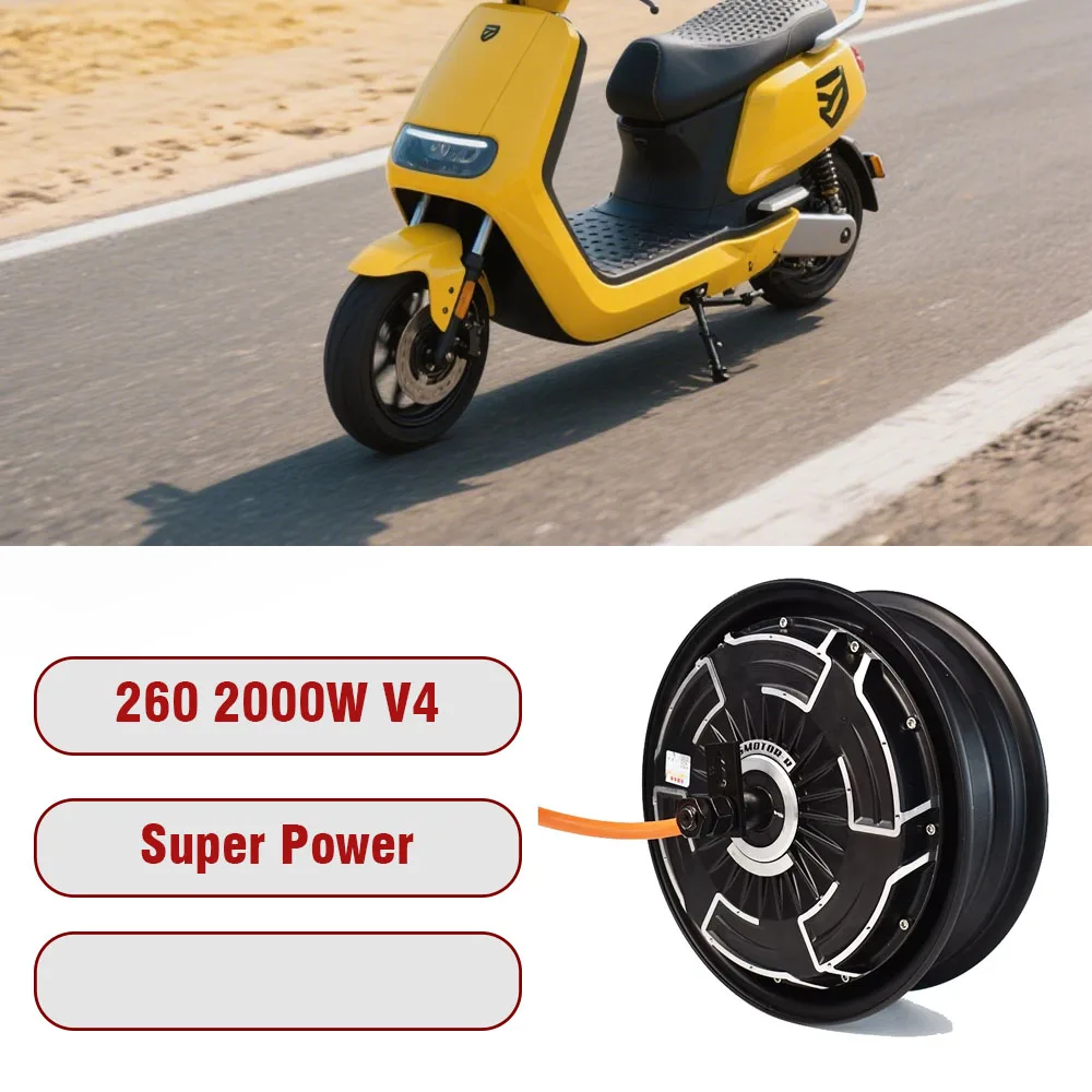 

QSMOTOR QS260 V4 Speed Motor 2000W 72V, 12* 3.5inch 65km/h+ for Dualtron Thunder, Hall Sensor Upgrade