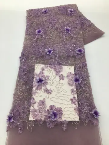 Blush pink wholesale price 3d flower lace embroidered fabric