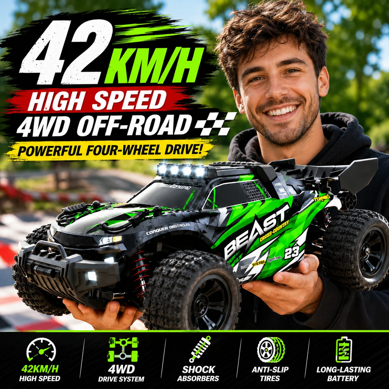 Image of ZNLYRION RC Offroad-Auto SG316 SG116MAX PRO 1:14 1:16 4WD Bürstenlos 80KM/H Hochgeschwindigkeits 2,4G Ferngesteuerter Monster Truck mit LED-Lichtern