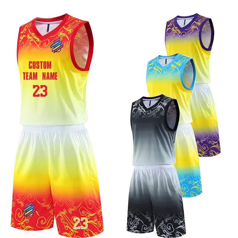 Training Season High Quality 23- 24 Custom Set Men Basketball Jerseys Sports Sweat Breathable Wicking Tanktop And Shorts Match