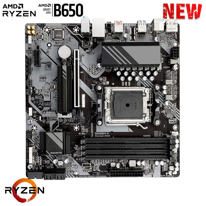 Imagem -05 - Motherboard Suporta Processadores Amd Radeon Série 7000 Soquete B650m k Am5 Ddr5 2.5gbps Lan Micro Atx Mainboard Gigabyte-b650