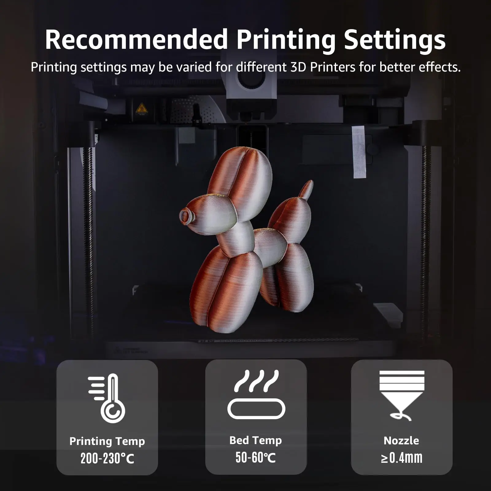 Filamento de impresora 3D PLA+ tricolor de seda, 1,75 mm, sin enredos, filamento bien enrollado, peso neto, carrete de 250 g, PLA Pro Plus, dorado y plateado