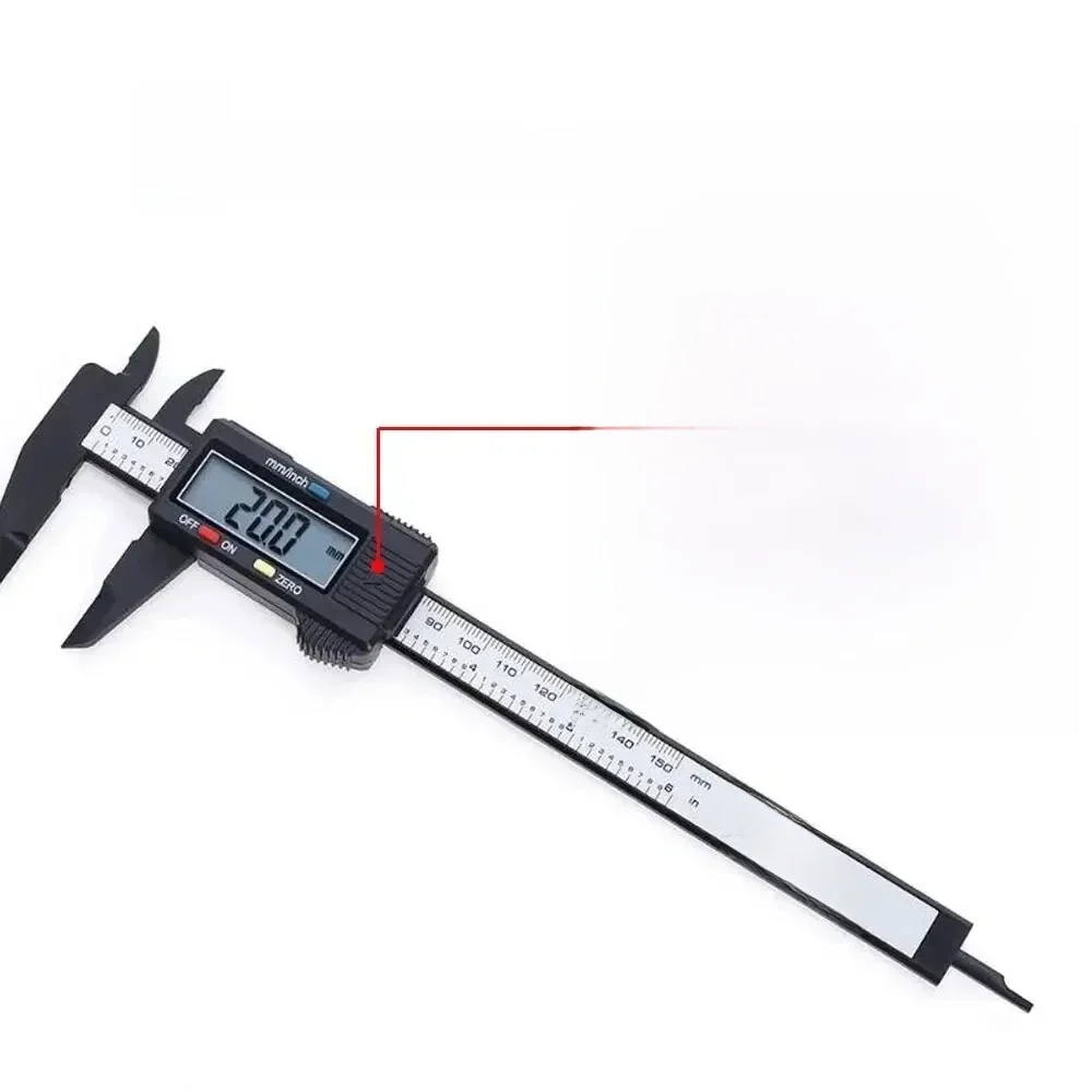 Suwmiarka cyfrowa 150mm 100mm z włókna węglowego, suwmiarka noniuszowa, mikrometr, narzędzie pomiarowe, linijka — zdjęcie 2