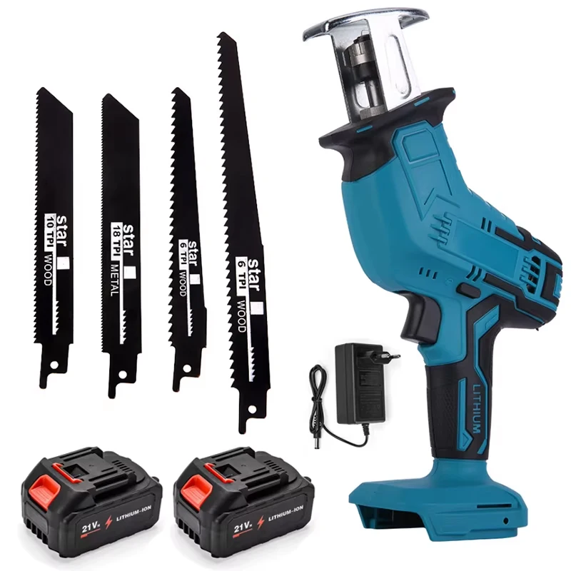 Säbelsäge, kabellos, 3000 U/min, variable Geschwindigkeit, Kettensäge, Holz, Metallkette, wiederaufladbare Kreissäge für Makita 18 V Akku