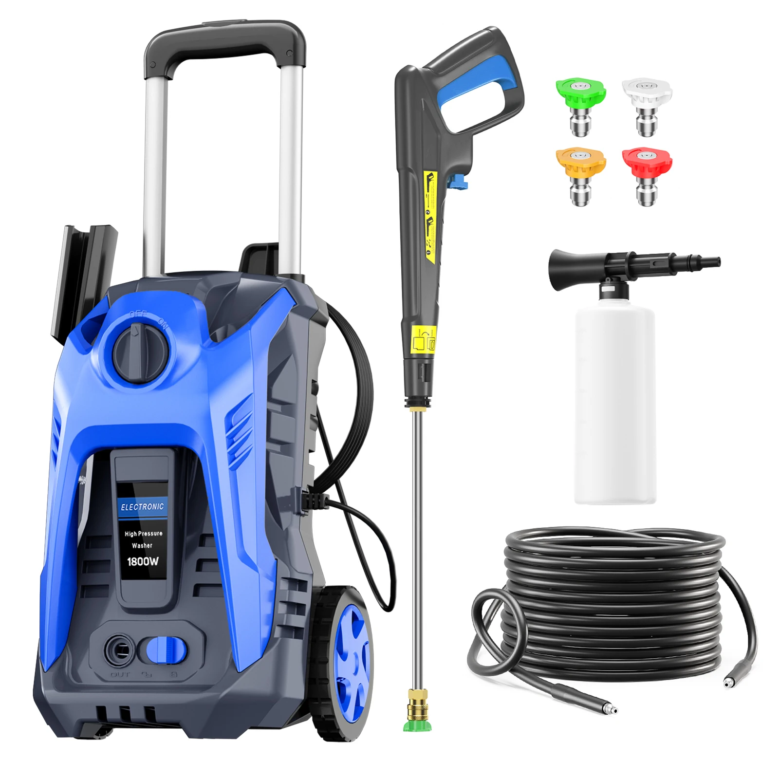 

Electric Pressure Washer 4800PSI 2.9GPM Pressure Washer with 25 Ft Hose, 4 Quick Connect Nozzle,Cleaning for Pool, Patio, Car