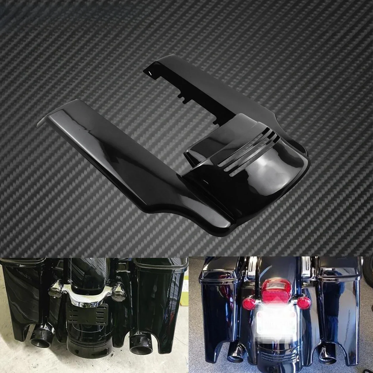 Motocykl czarny błyszczący rozciągnięty przedłużenie tylnego błotnika ABS dla Harley Touring Road King Electra Street Road Glide FLHX 2014-2022 — zdjęcie 2