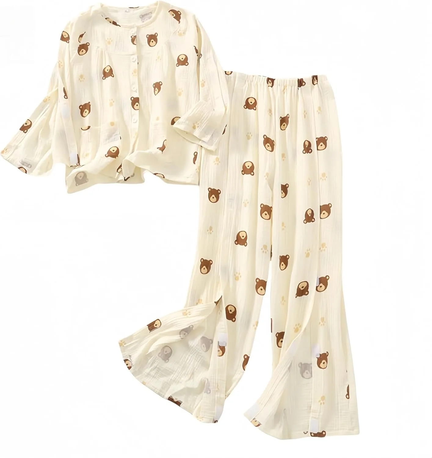 

All-Season One-Piece Double Gauze Patient Gown for Elderly, Easy Wear for Bedridden, Post-Surgery, Home Care Clothing