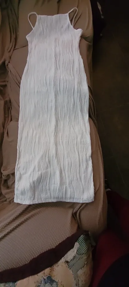 Sexy Women Long Dress Ruched Sleeveless Slim Solid Summer Party Back Split Dress Clubwear Female Vestido Outfits photo review