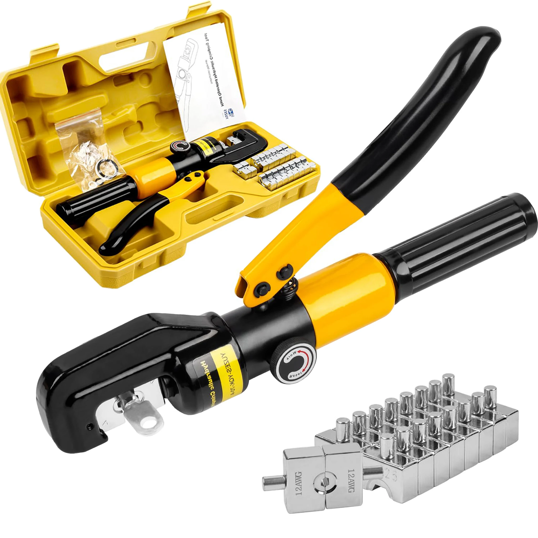 YQK-70 10T Pinza Idraulica per Crimpatura 4-70mm² Crimpatrice per Terminali di Cavo per Impieghi Gravosi per Connettori in Rame e Alluminio