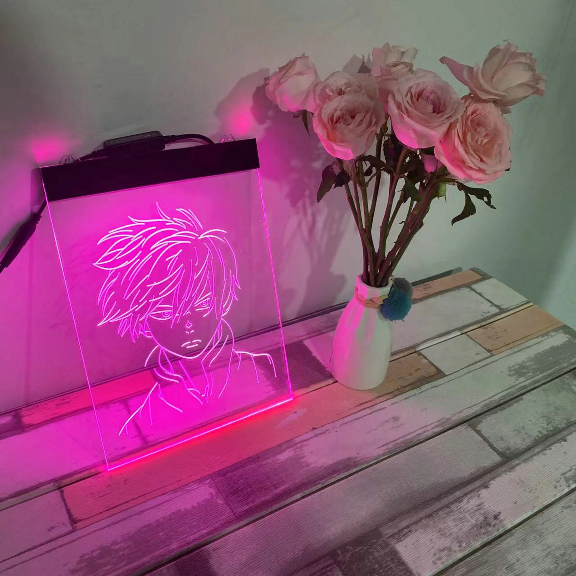 Custom LED Dual Two Color Neon Light  Anime Characters Room Shop Change Colorful Wall Decoration Hokage Gift