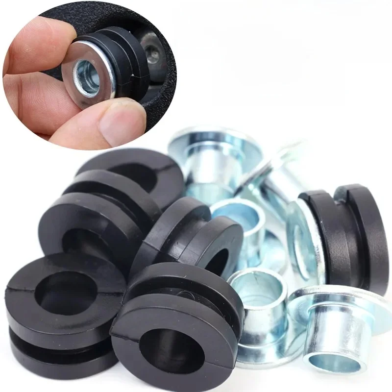 AliExpress M10 Rubber Cushion Washer For Motorcycle Vibration Absorber With Iron Sleeve Set For Shock Absorber Car Bike Auto Accessories