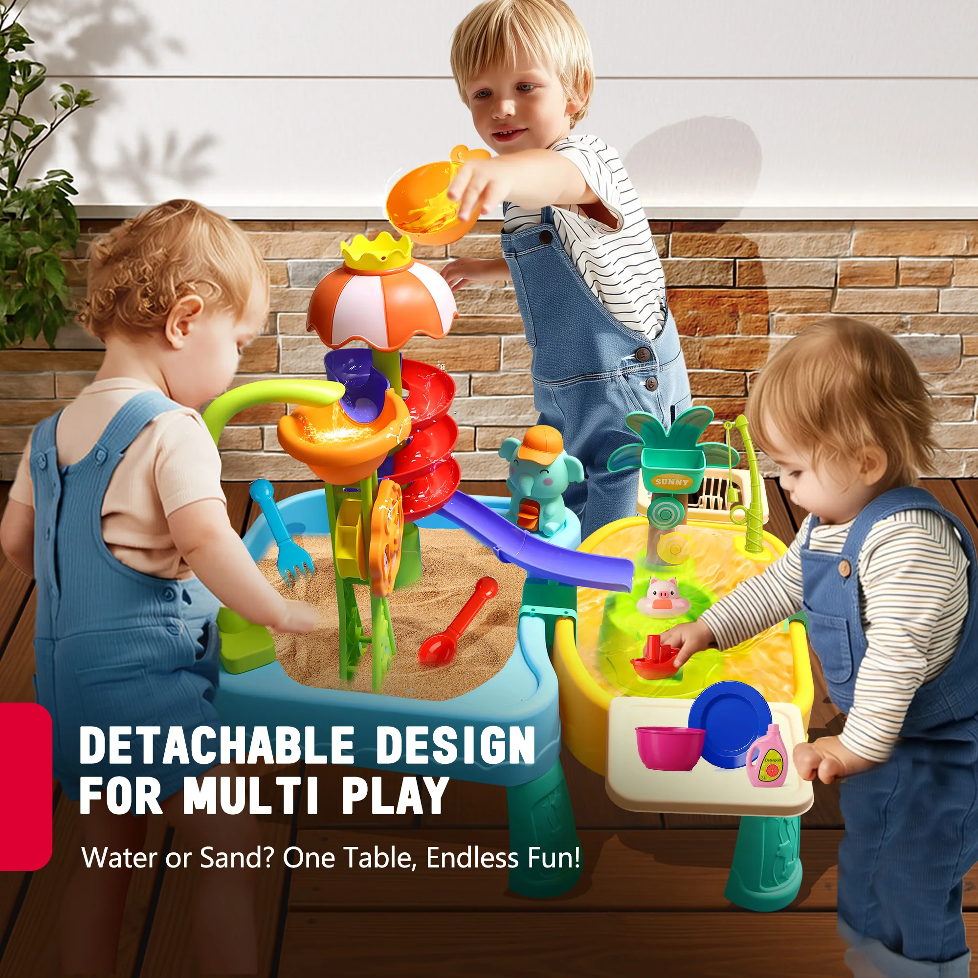 幼児向けビーチウォータートイズ 1~3歳 屋外砂場と水遊びテ - Kids Outdoor Sensory Table のレビューと価格