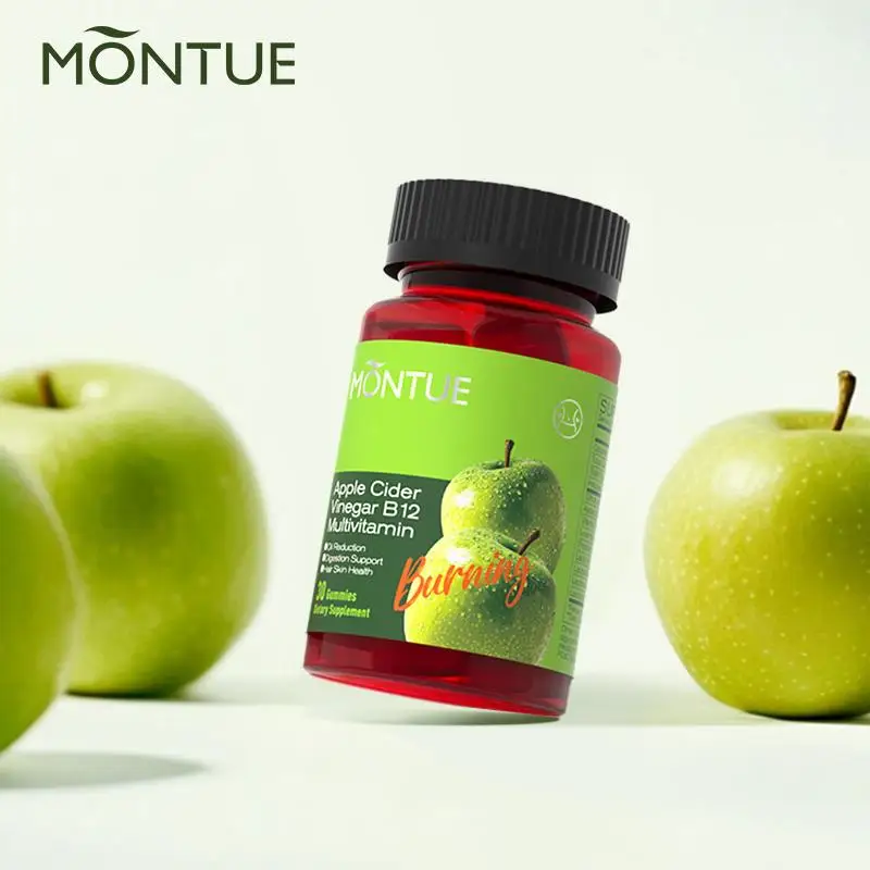 montue-Apple Cider Vinegar +Apple Cider Vinegar and Lactobacillus - Vitamin Complex - Dietary Supplement - 60 Gummies - Made in