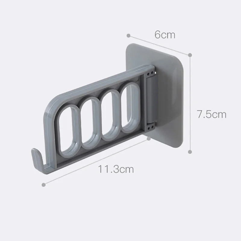 Folding Wall Hanger Hook for Bedroom Kitchen Room Clothes Self-adhesive Wall Mounted Hooks Hanging Rack Storage Keys Holder